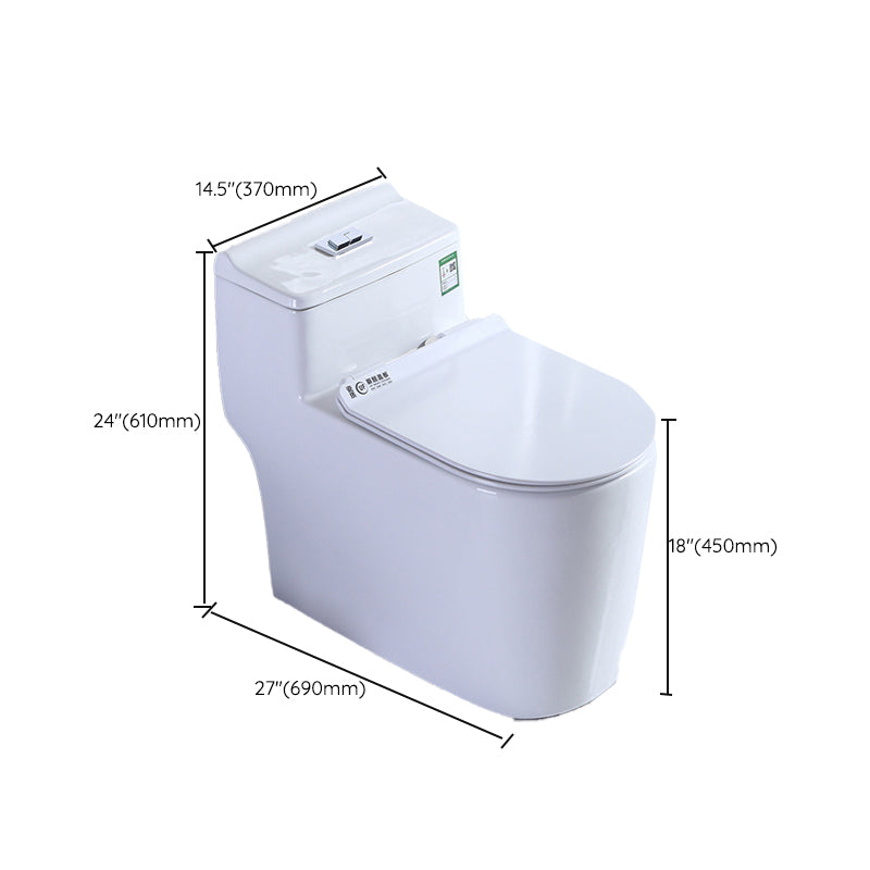 Contemporary 1 Piece Flush Toilet Floor Mounted White Toilet Bowl for Bathroom