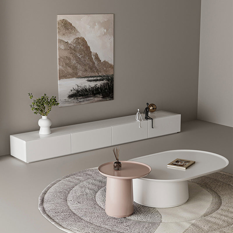 Elliptical Pedestal Coffee Table Set Modern 47.2" W Cocktail Table