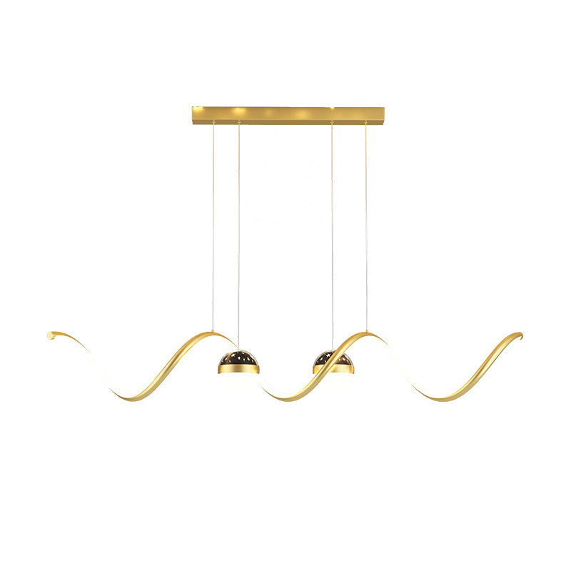 3-Light Modernism Ceiling Light Golden/Black LED Kitchen Island Lighting for Foyer