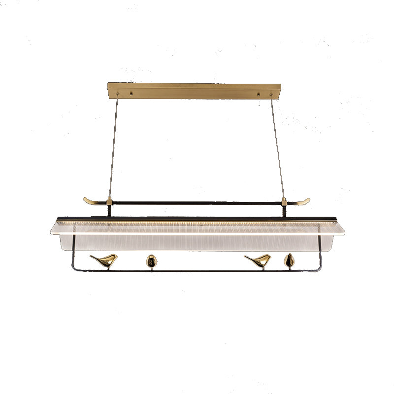 Solid Brass Post Modern Kitchen Island Fixture LED Ceiling Light Pendant in Black