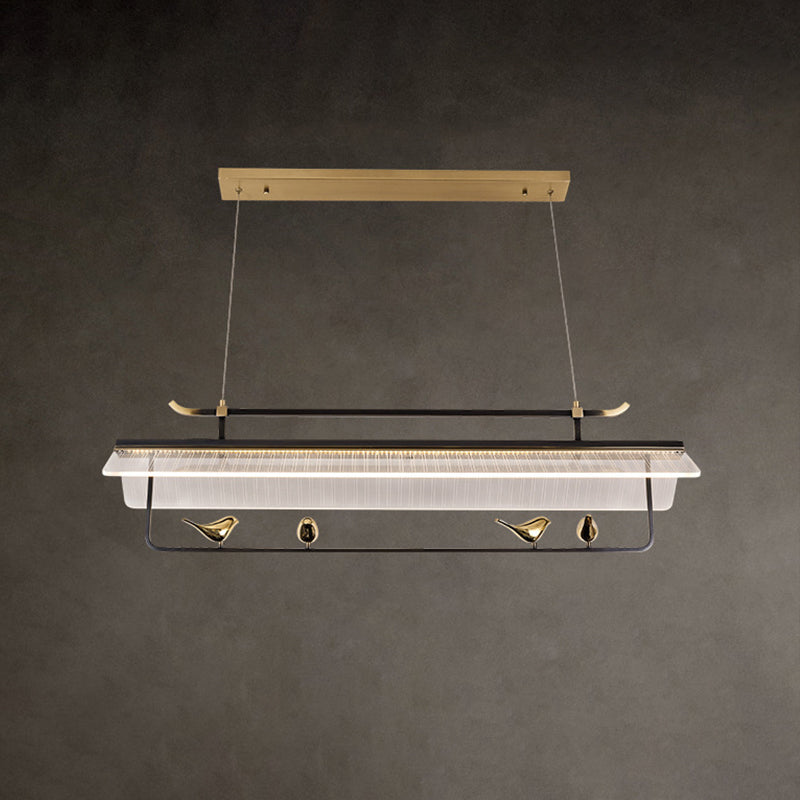 Solid Brass Post Modern Kitchen Island Fixture LED Ceiling Light Pendant in Black