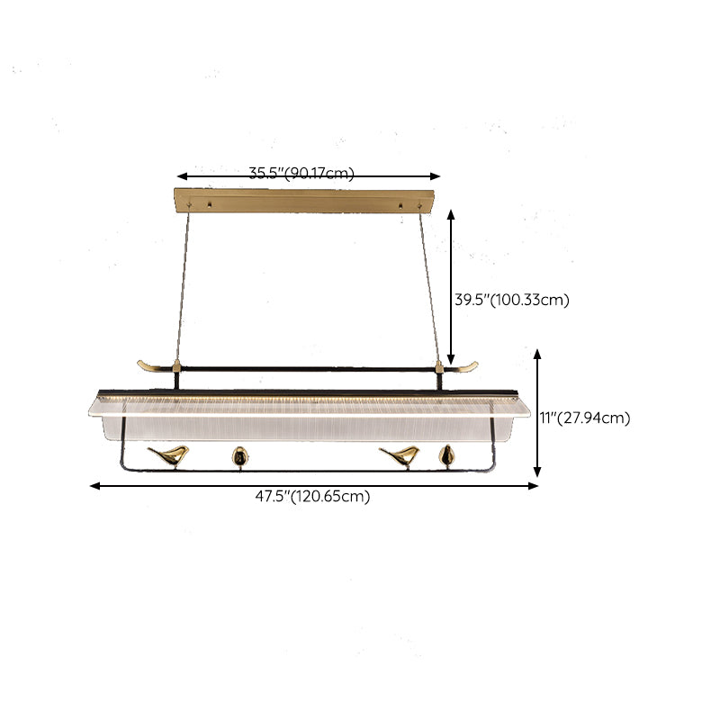 Solid Brass Post Modern Kitchen Island Fixture LED Ceiling Light Pendant in Black
