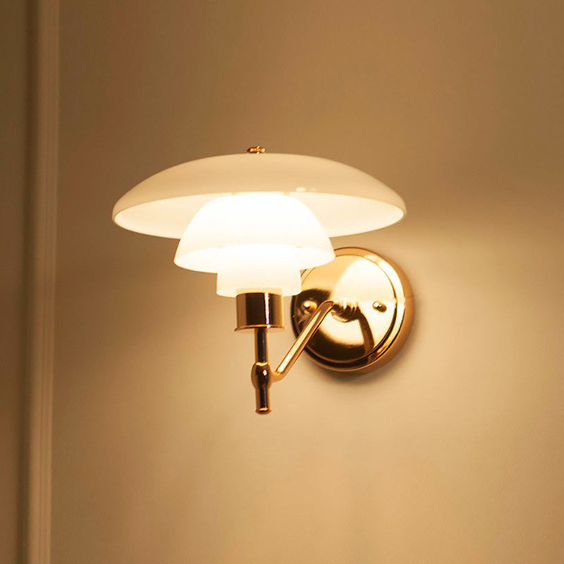 Modern Simple White Wall Light Dome Shape Iron Wall Lamp for Living Room