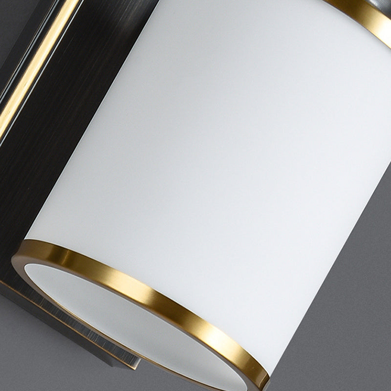 Modern Simple Wall Light Cylinder Shape Wall Lamp with Glass Shade for Living Room