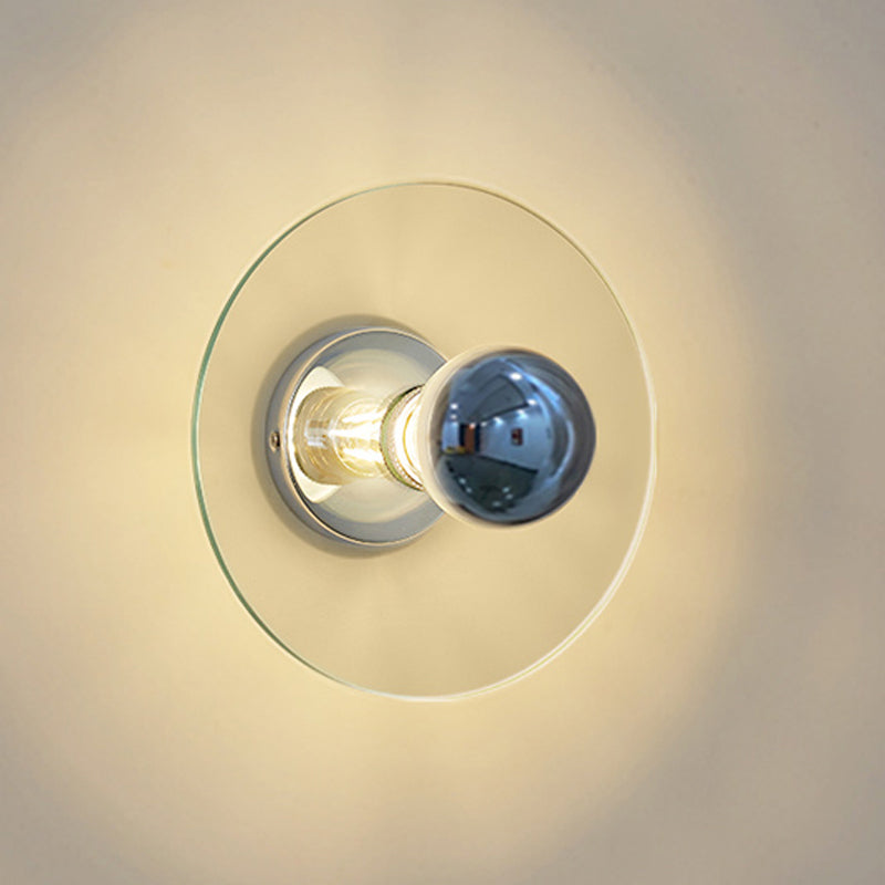 Nordic Style Wall Light Round Shape Wall Lamp with Iron Base for Bedroom