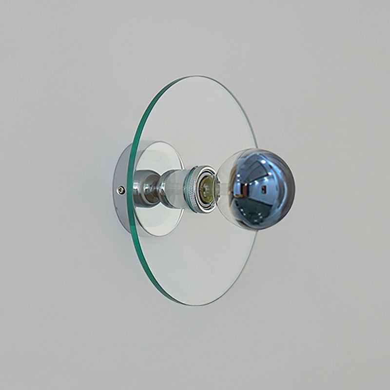 Nordic Style Wall Light Round Shape Wall Lamp with Iron Base for Bedroom