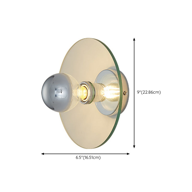 Nordic Style Wall Light Round Shape Wall Lamp with Iron Base for Bedroom