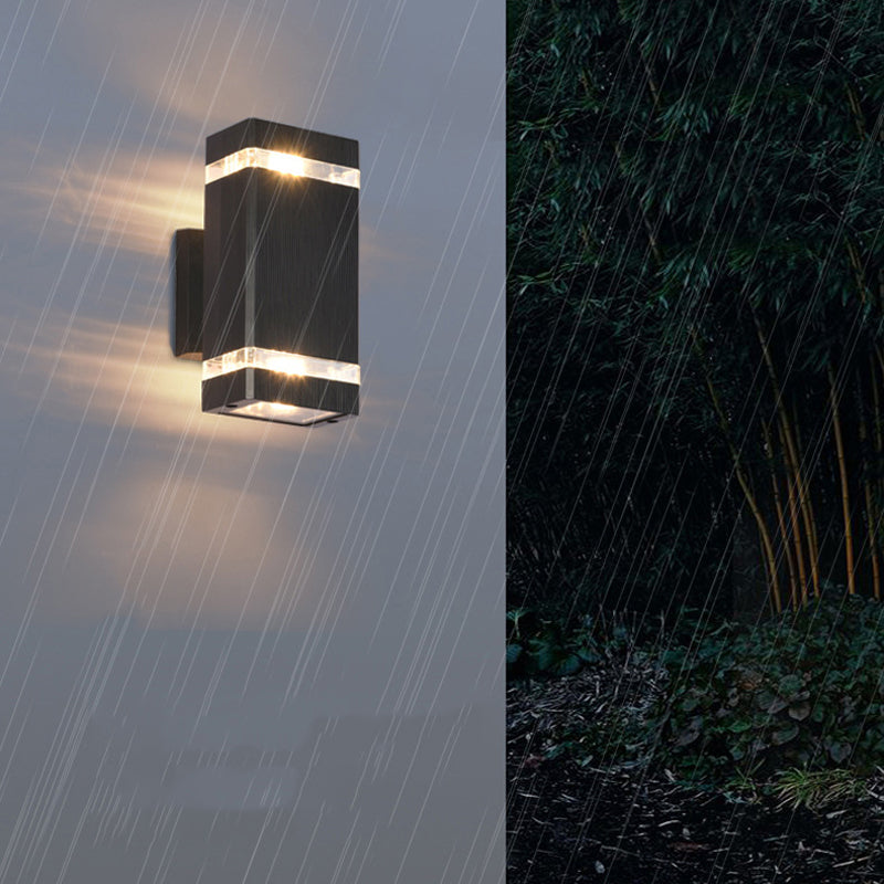 1 Light Rectangle Wall Mount Light Simplicity Plastic Wall Lamp in Black