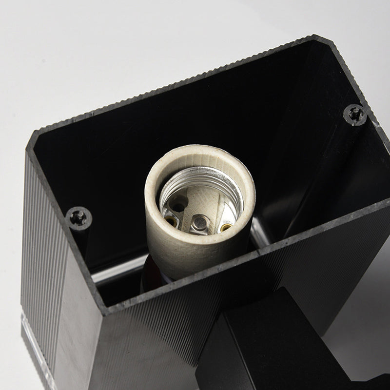 1 Light Rectangle Wall Mount Light Simplicity Plastic Wall Lamp in Black