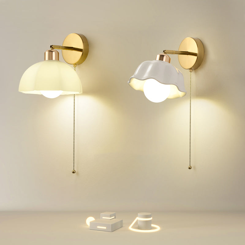 Nordic Style Iron Wall Light Dome Shape Adjustable Wall Lamp for Bedroom