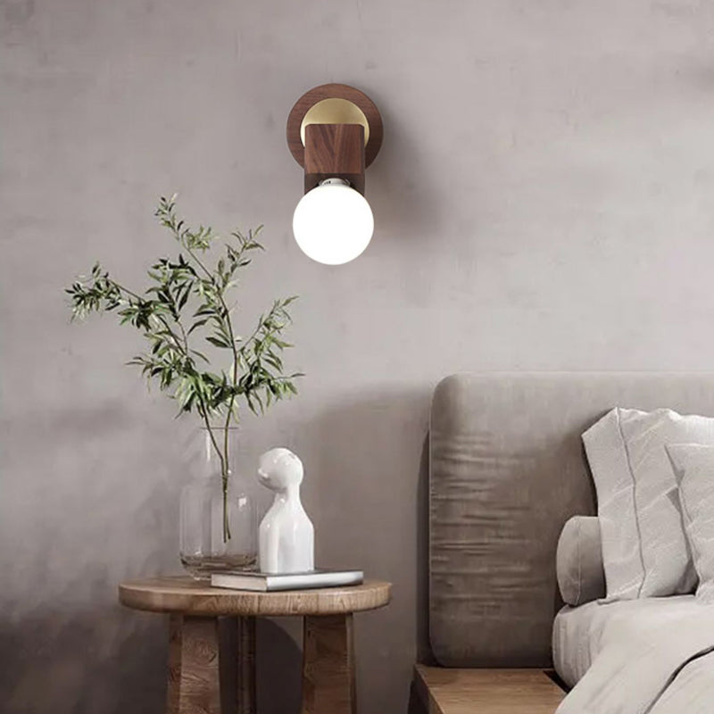 Nordic Style Wooden Wall Light Rectangle Shape Wall Lamp for Living Room