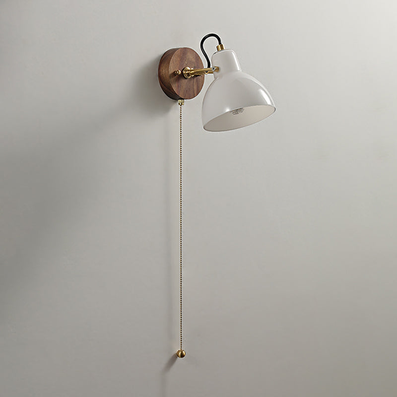 Japanese Style Wall Light Dome Shape Wall Lamp with Glass Shade for Living Room