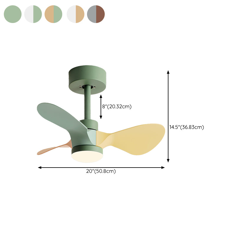 Metal Fan Shape Ceiling Fan Kid Style Single-Light Ceiling Fans Fixtures