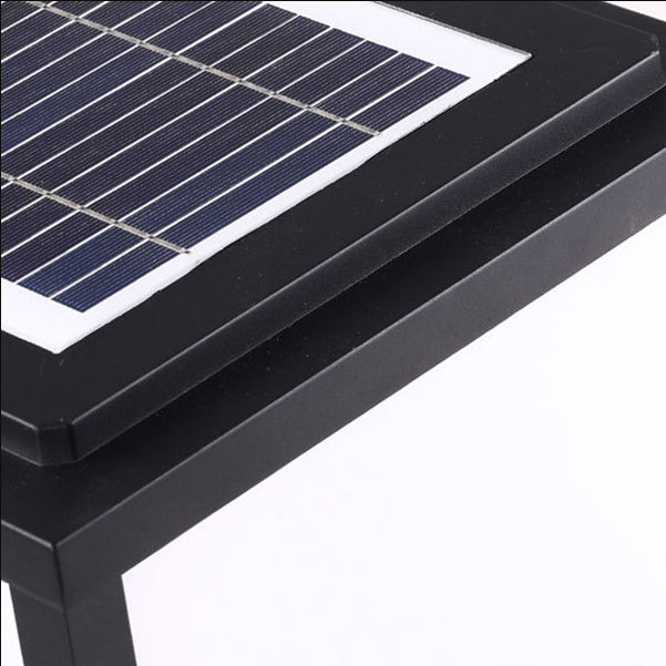 Modern LED Pillar Light Geometric Solar Lighting Fixture for Garden