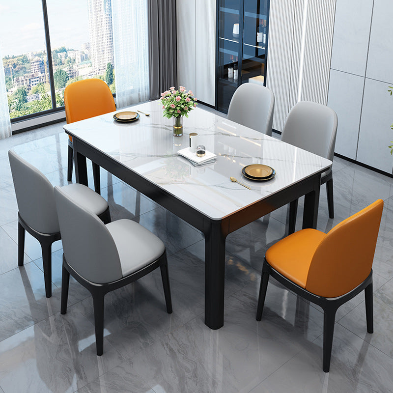 Modern Style Dining Room Dinner Table Stone 4 Legs Dining Table