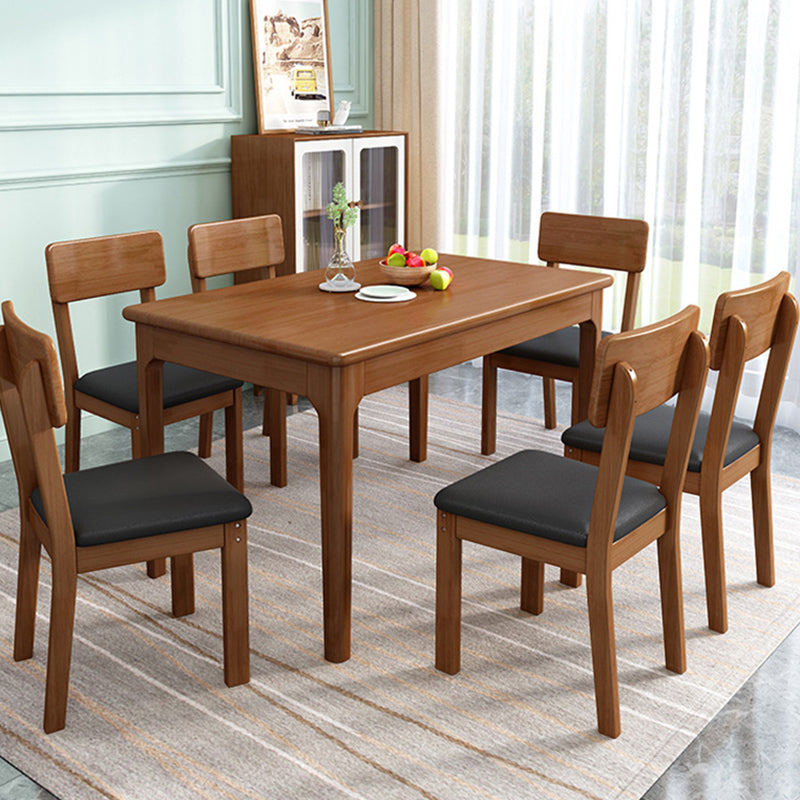 Dining Room Kitchen Table Rubberwood Solid Wood Dining Table