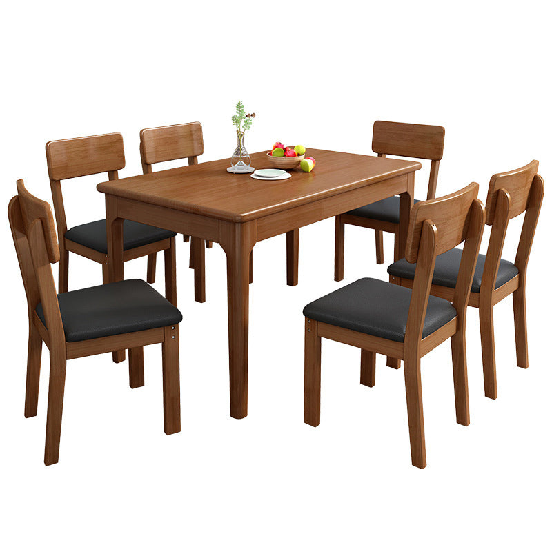 Dining Room Kitchen Table Rubberwood Solid Wood Dining Table