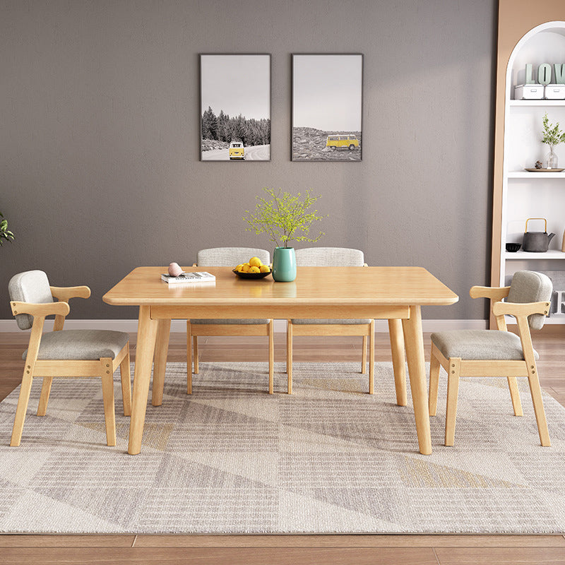 Dining Room Dinner Kitchen Table Rubberwood Solid Wood Dining Table