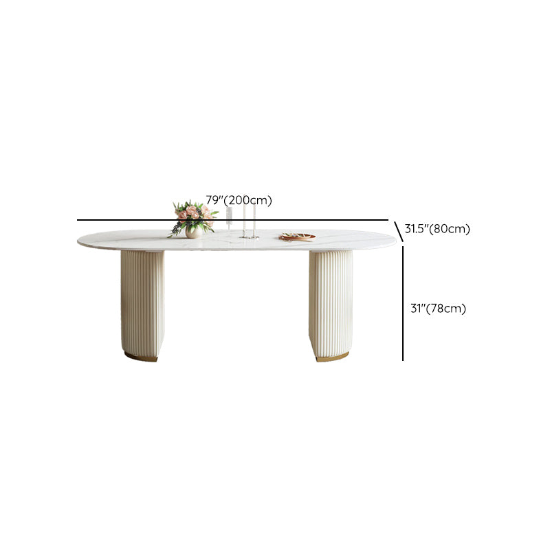Dining Room Dinner Kitchen Table Modern Pedestal Stone Dining Table