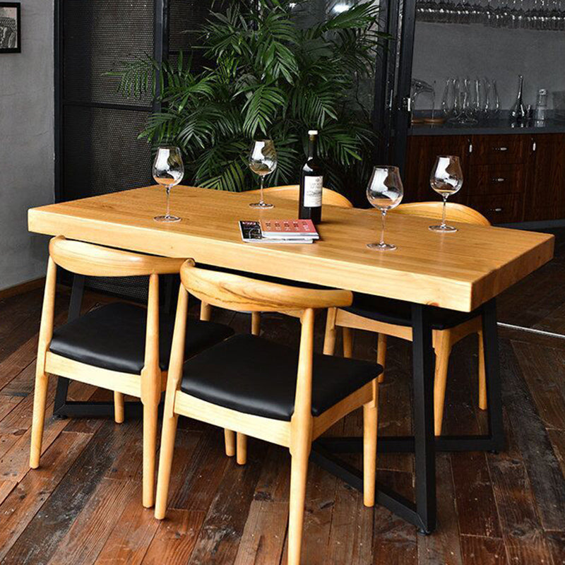 Dinner Room Industrial Dining Table Kitchen Trestle Base Dining Table