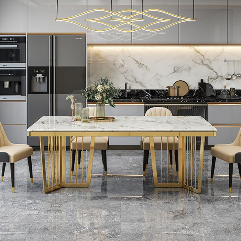 Dinner Room Luxury Dining Table Kitchen Metal Base Dining Table