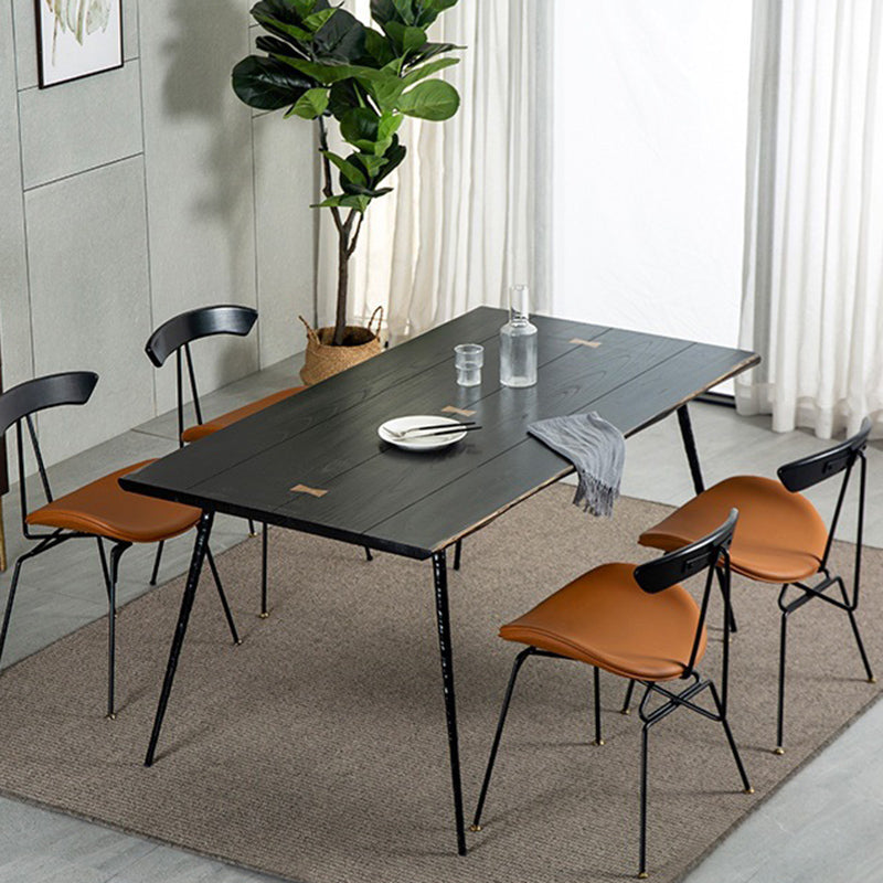 Dining Room Dinner Kitchen Table Black Frame Solid Wood Dining Table