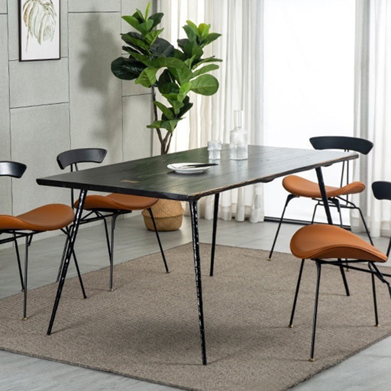 Dining Room Dinner Kitchen Table Black Frame Solid Wood Dining Table