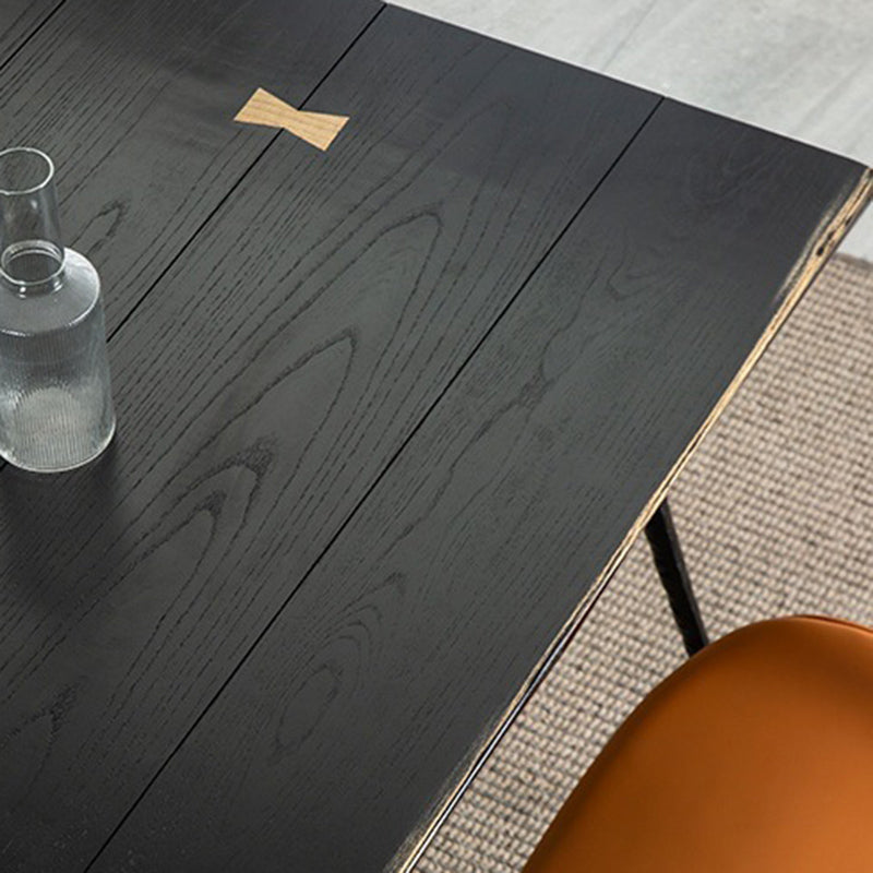 Dining Room Dinner Kitchen Table Black Frame Solid Wood Dining Table