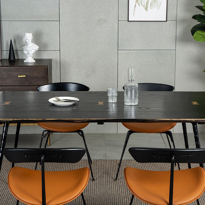 Dining Room Dinner Kitchen Table Black Frame Solid Wood Dining Table