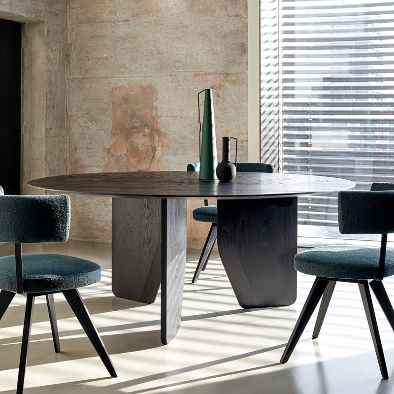Dinner Kitchen Table Dining Room Round Wood Dining Table in Black