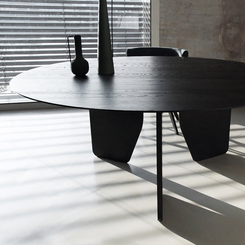Dinner Kitchen Table Dining Room Round Wood Dining Table in Black