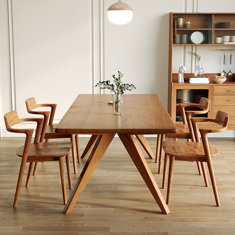 Modern Rectangle Wood Dining Table 1/5/7 Pieces Dining Set for Dining Room
