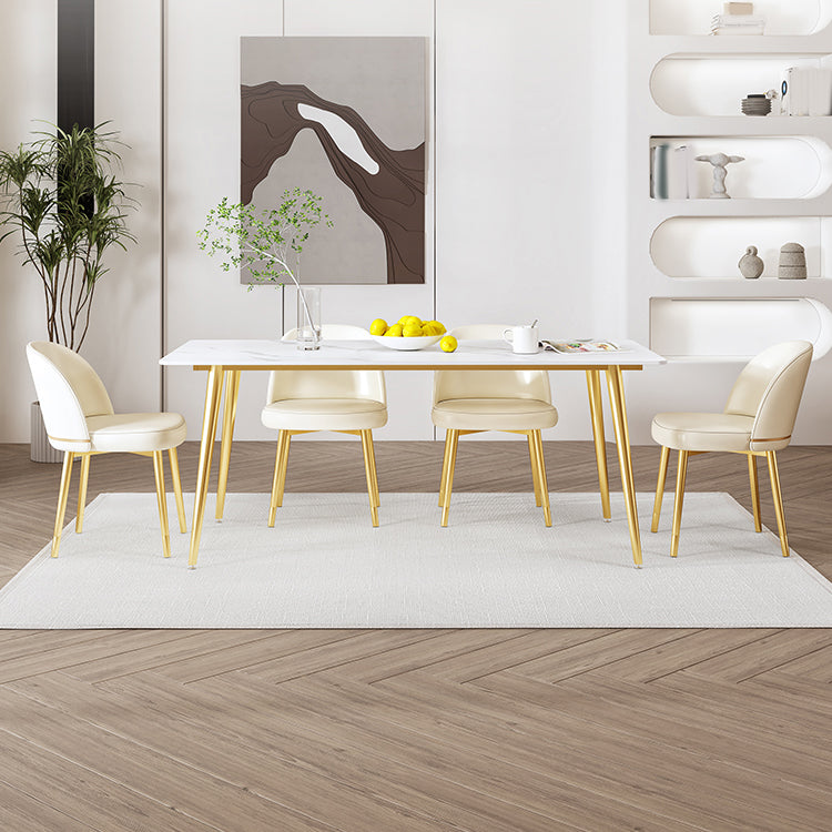 Modern Rectangle Stone Dining Table 1/5/7 Pieces Dining Set for Dining Room