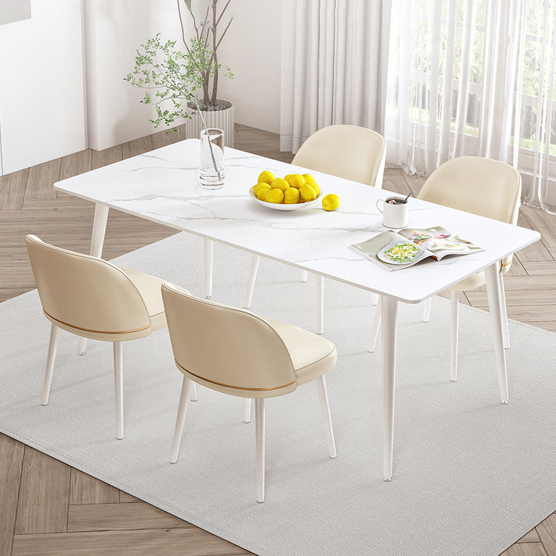 Modern Rectangle Stone Dining Table 1/5/7 Pieces Dining Set for Dining Room