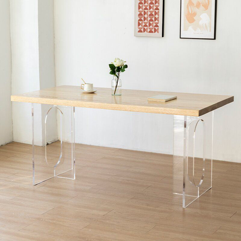 Modern Rectangle Wood Dining Table 1/5/7 Pieces Dining Set for Kitchen