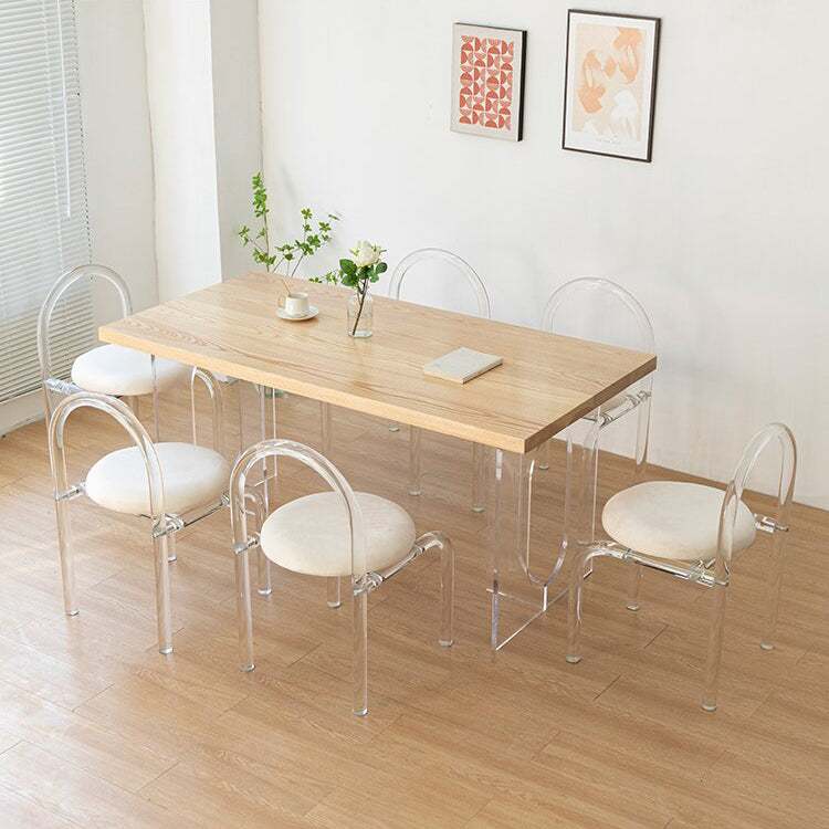 Modern Rectangle Wood Dining Table 1/5/7 Pieces Dining Set for Kitchen