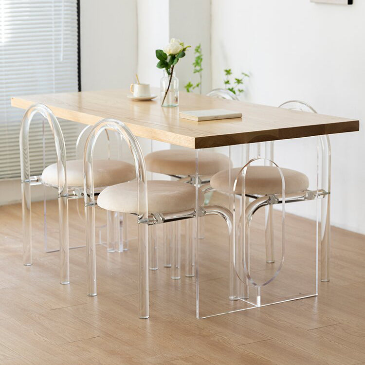 Modern Rectangle Wood Dining Table 1/5/7 Pieces Dining Set for Kitchen