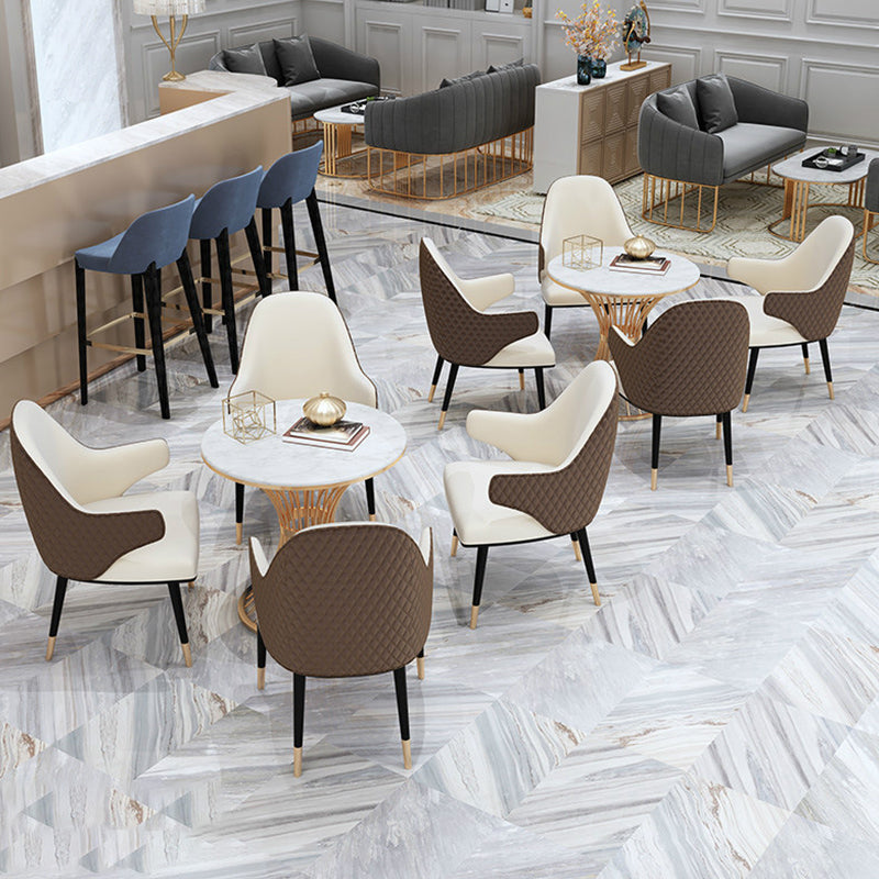 Modern Dining Set for Home 1/2/3/4/5 Pcs Round Dining Table Set with Padded Chairs