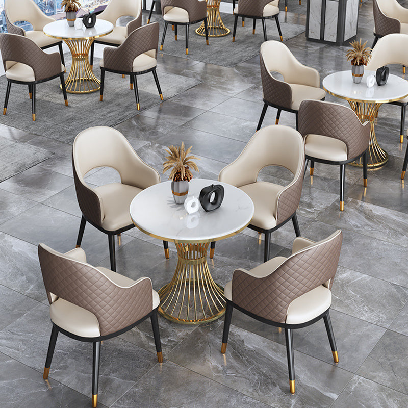 Glam Dinette Set for Kitchen 1/2/5 Pcs Glossy White Dining Table Set