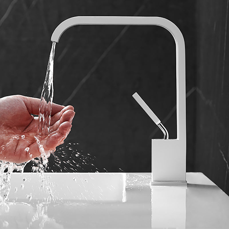 Waterfall Spout Widespread Lavatory Faucet Modern Metal Widespread Sink Faucet