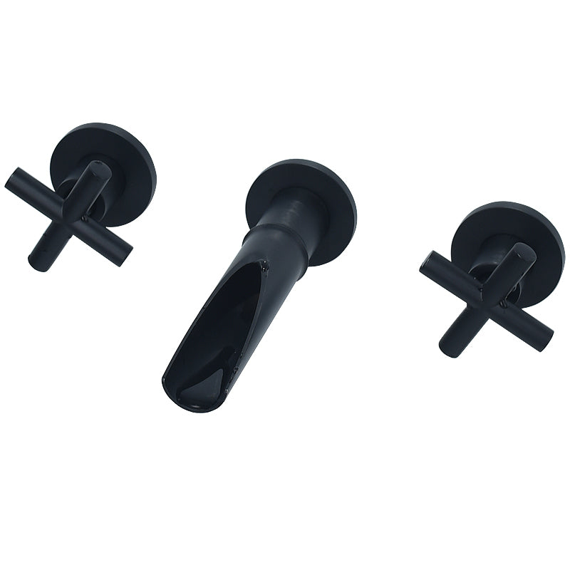 Traditioal Brass Roman Tub Faucet with 2 Cross Handles Tub Faucet