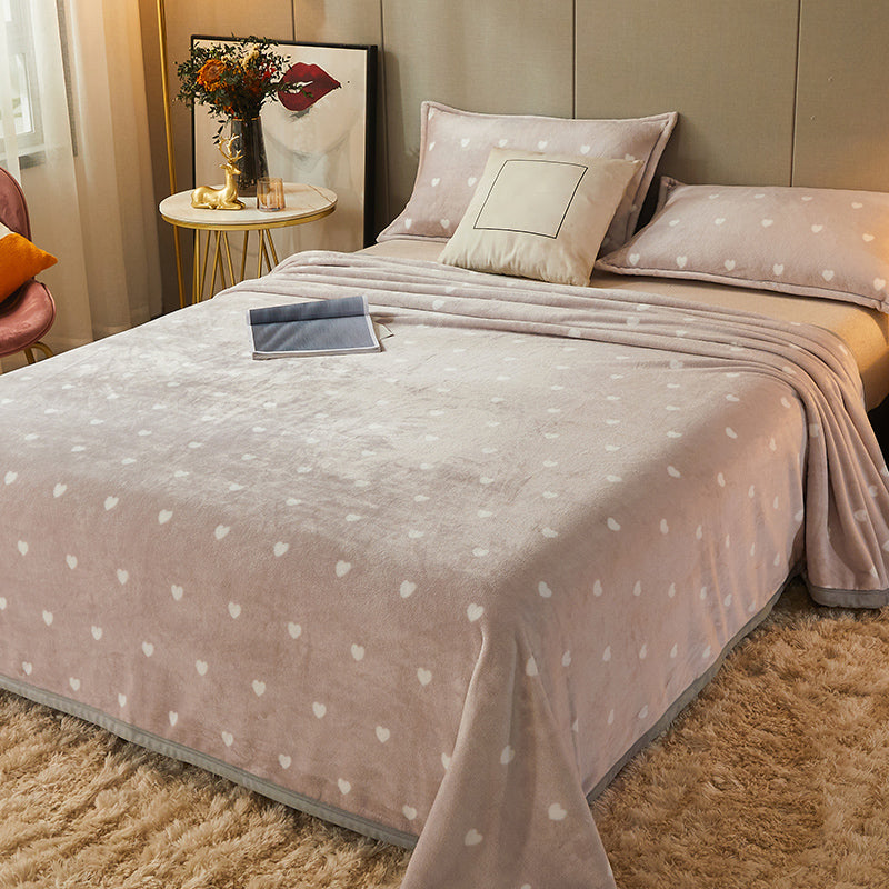 Non-Pilling Sheet Cartoon Painting Flannel Breathable Soft Fade Resistant Bed Sheet