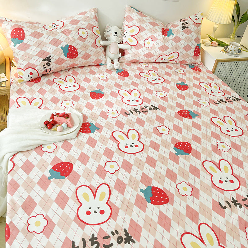 Cotton Bed Sheet Patterned Breathable Fade Resistant Soft Bed Sheet Set