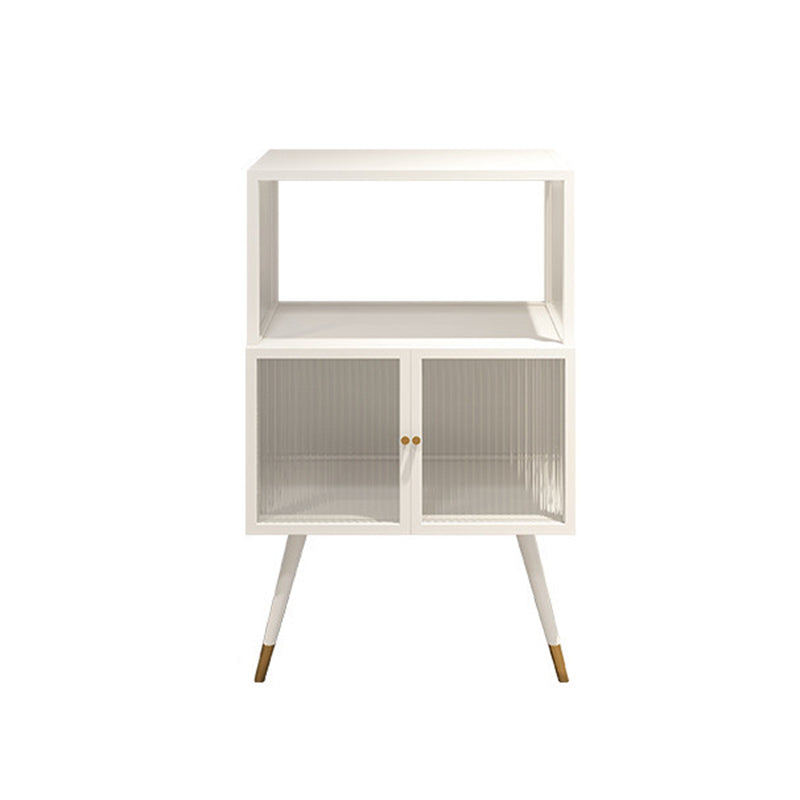 Contemporary Curio Cabinet Metal Glass Doors Display Stand for Dining Room