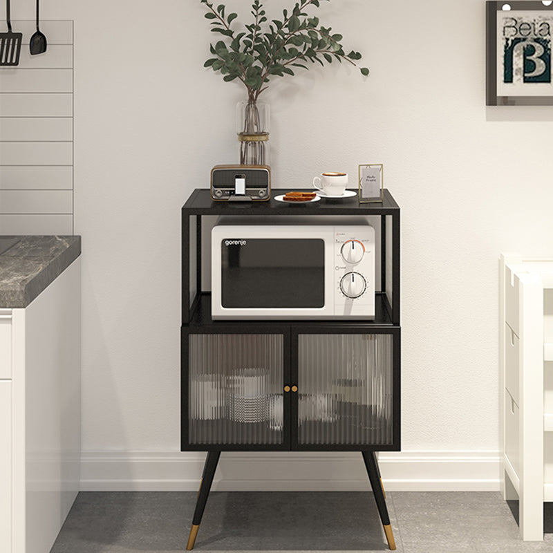 Contemporary Curio Cabinet Metal Glass Doors Display Stand for Dining Room