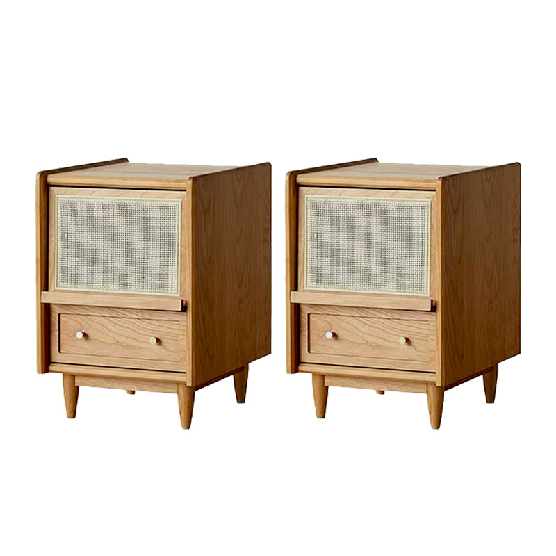 2 Drawers Glam Accent Table Nightstand Antique Finish Night Table with Legs