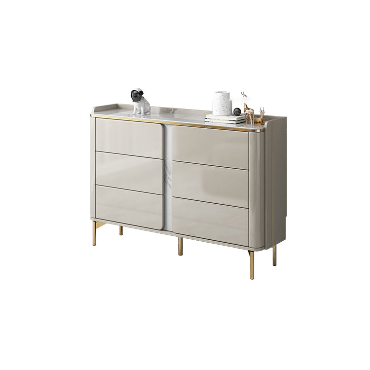 Classic Glam Dresser Stone Storage Chest Dresser with 6 Drawers , 11.7 Inch Width