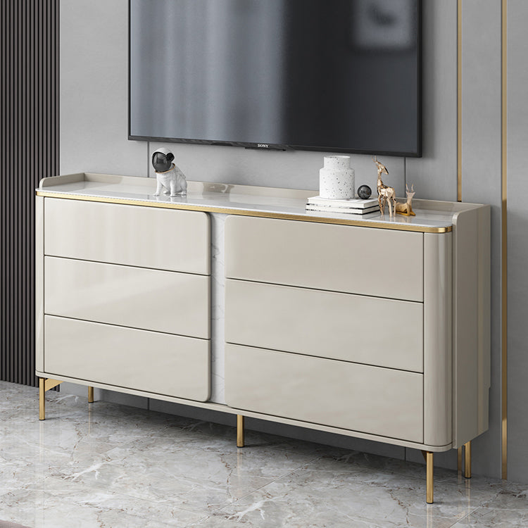 Classic Glam Dresser Stone Storage Chest Dresser with 6 Drawers , 11.7 Inch Width