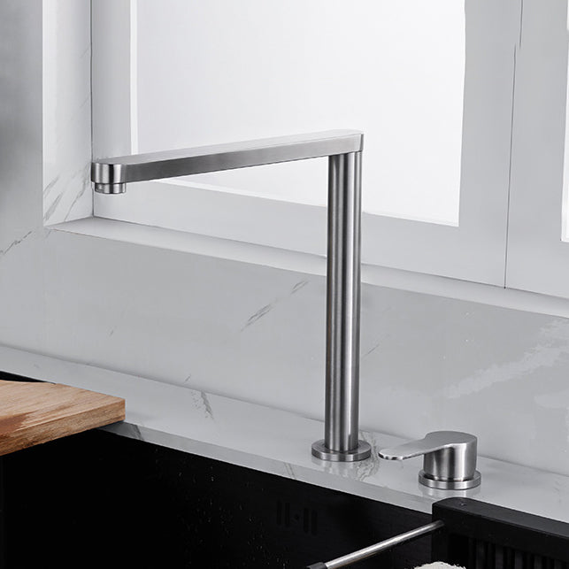 Modern Stainless Steel Kitchen Faucet with Single Handle Lead Free Faucet
