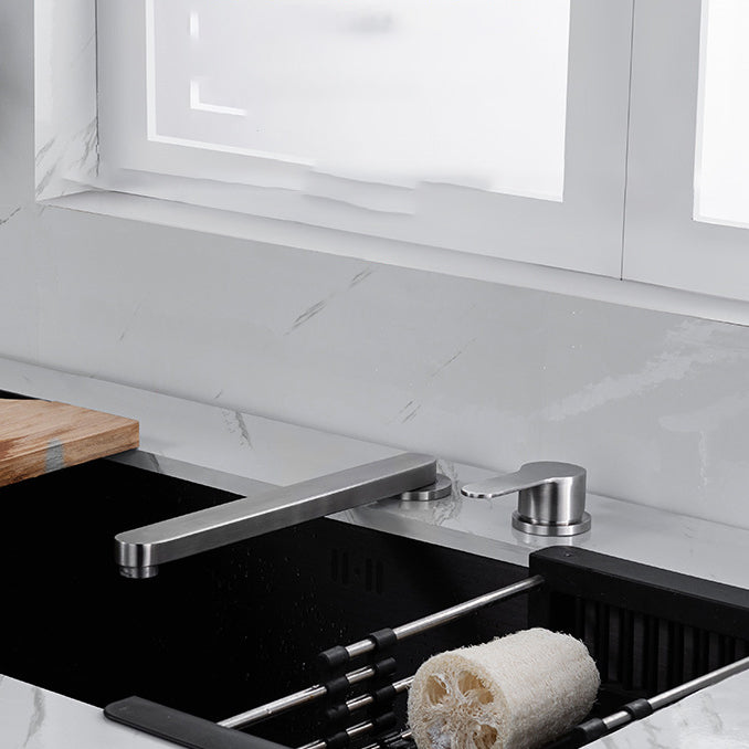 Modern Stainless Steel Kitchen Faucet with Single Handle Lead Free Faucet